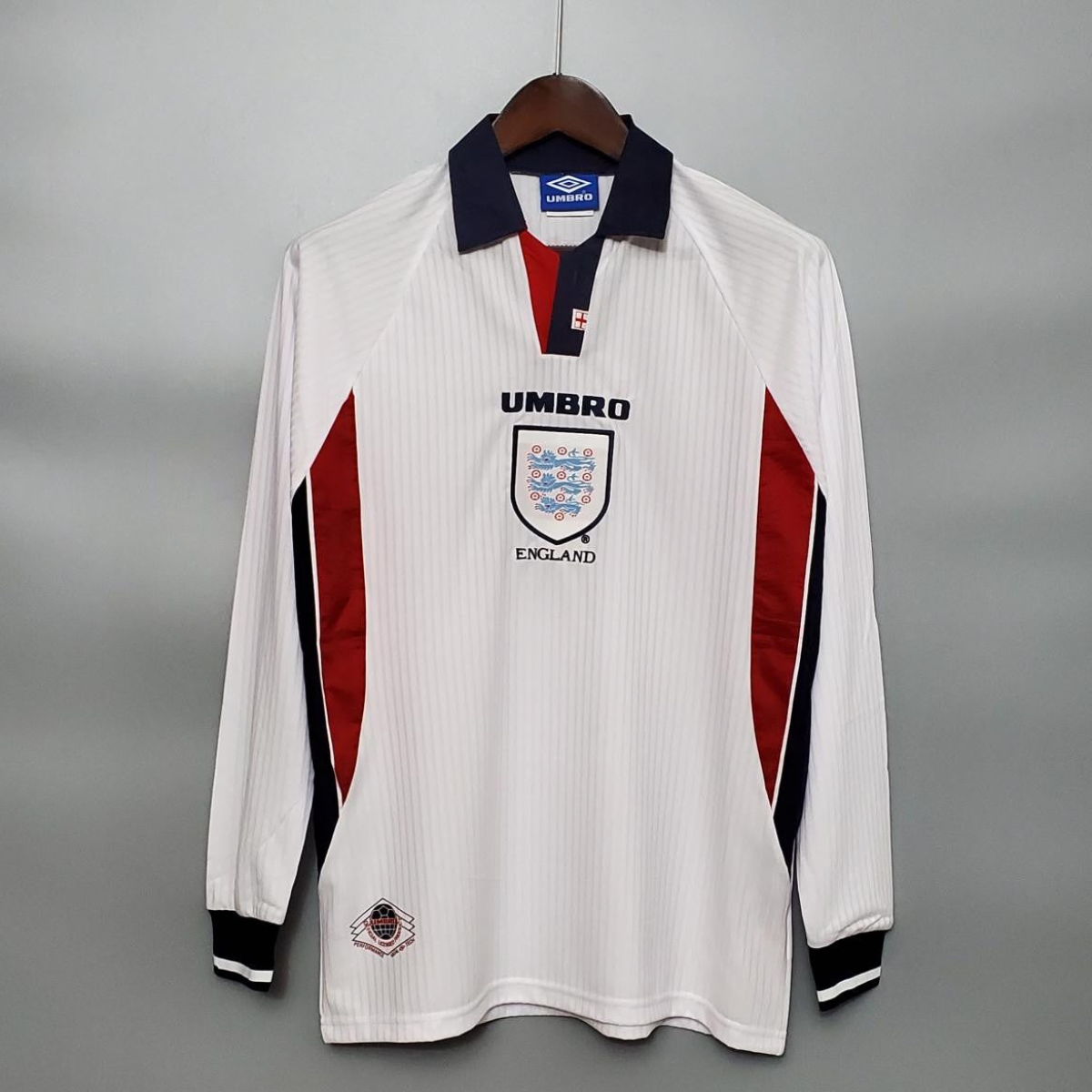 Retro Long Sleeve 1998 England home Soccer Jersey