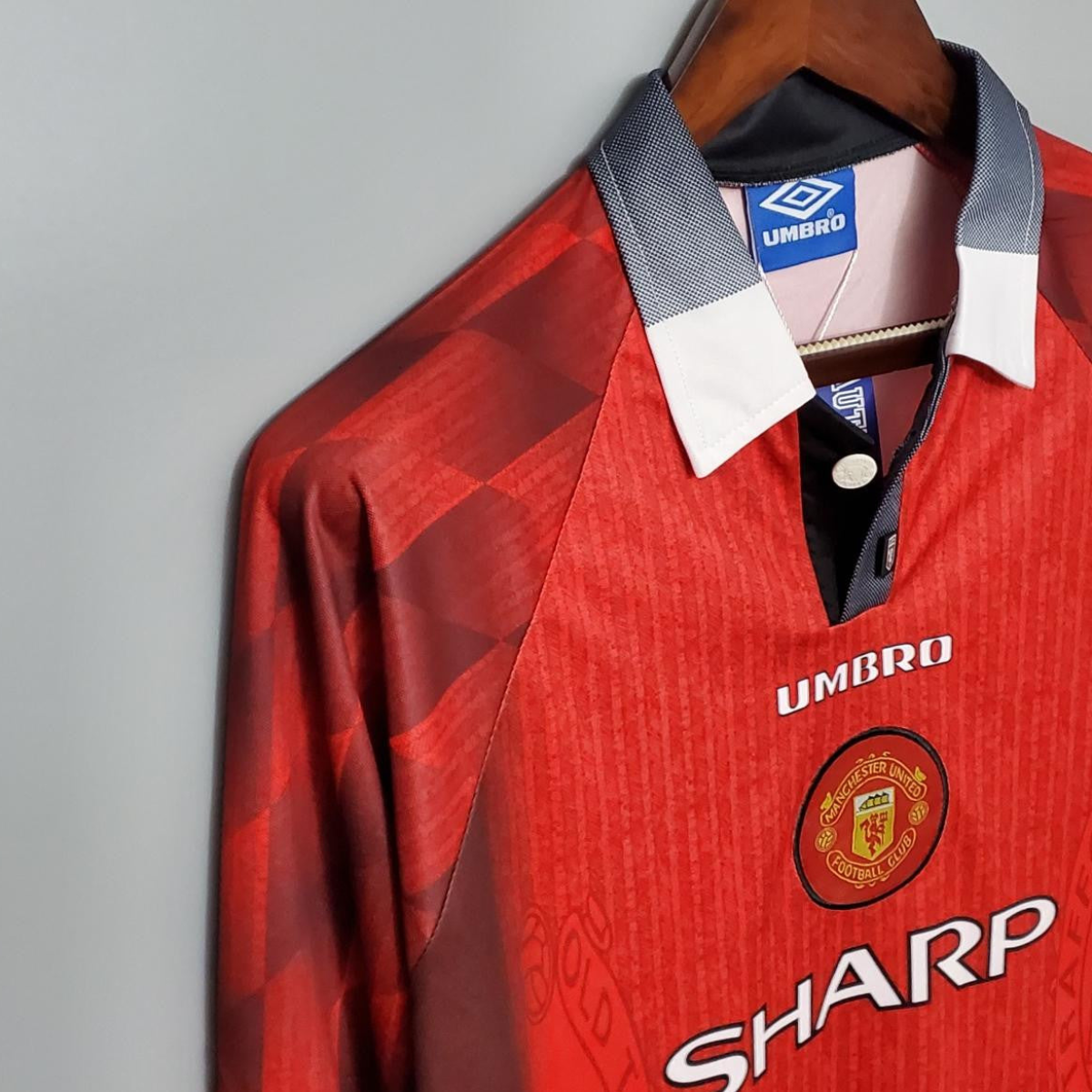 Retro Long Sleeve 1996 Manchester United home Soccer Jersey