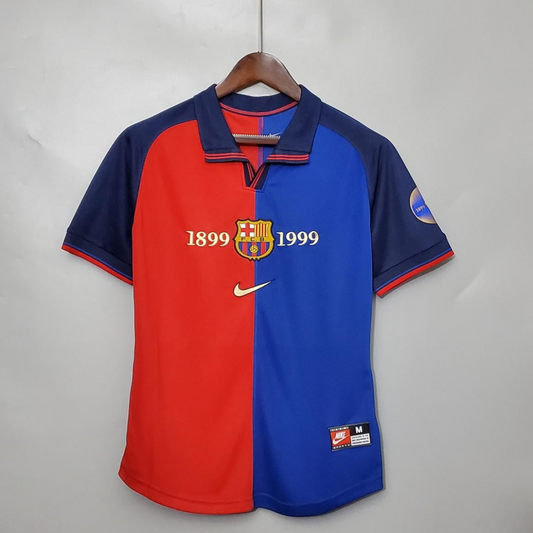 Retro 99/00 Barcelona 100th Anniversary version home Soccer Jersey