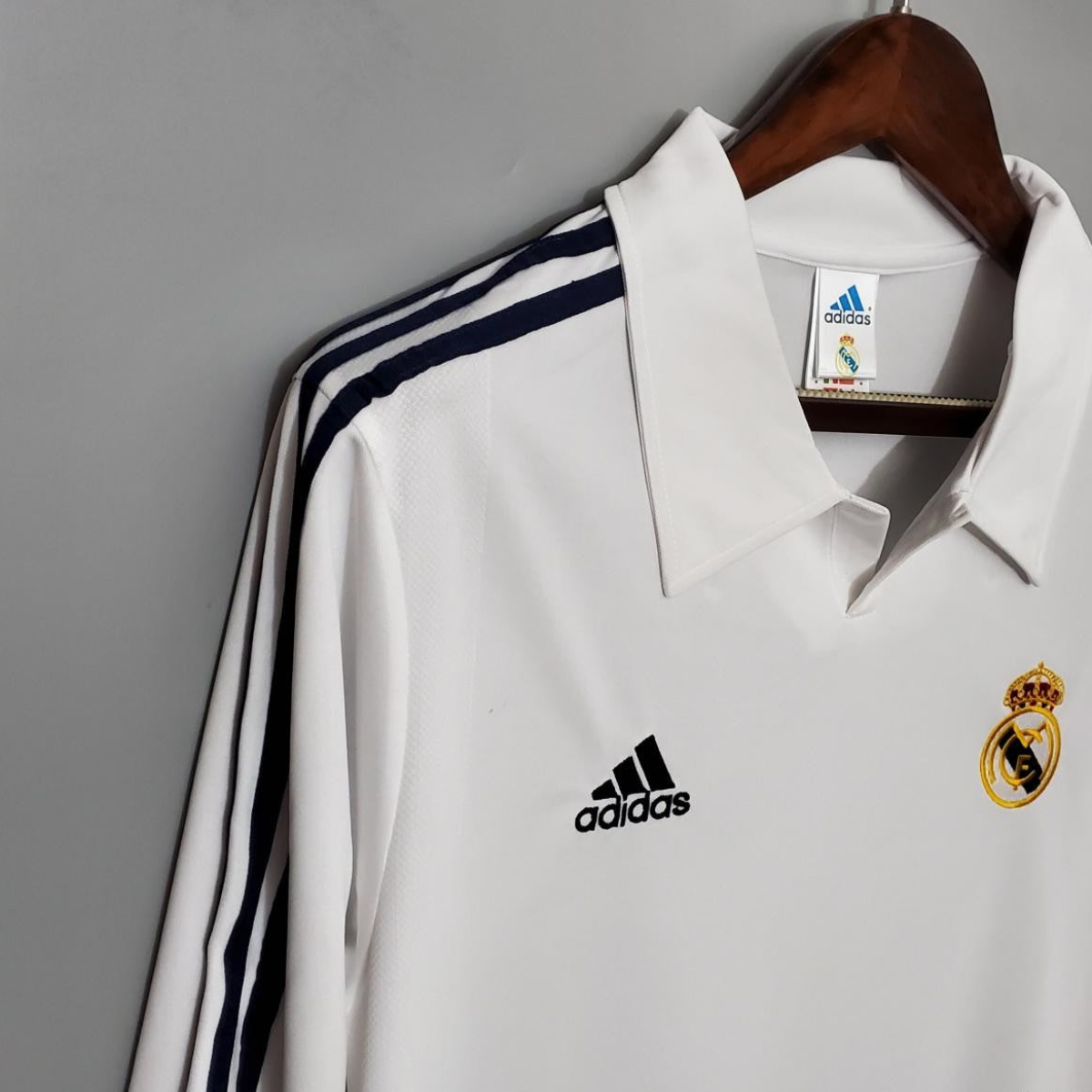 Retro Long Sleeve 01/02 Real Madrid Home Champion league Jersey (No Sponsor)