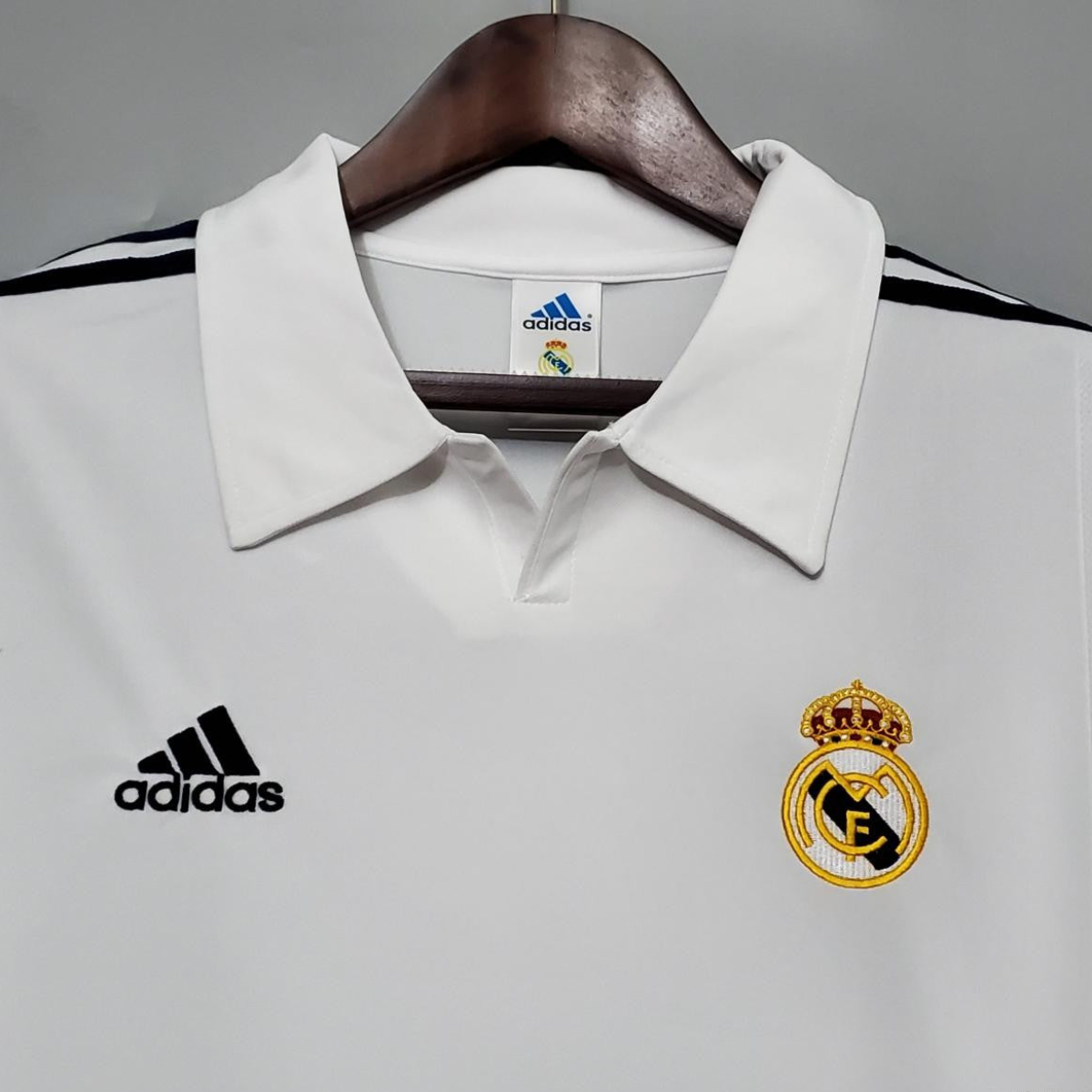 Retro Long Sleeve 01/02 Real Madrid Home Champion league Jersey (No Sponsor)