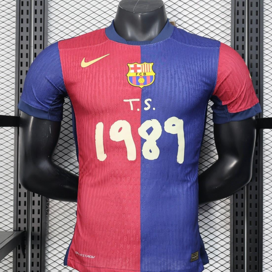 Player Version 25/26 FC Barcelona Home  with Pink "T.S. 1989" Jersey