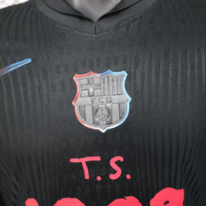 Player Version 25/26 FC Barcelona Black with Pink "T.S. 1989" Jersey