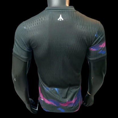 Player Version 25/26 Paris Saint-Germain Black with Blue-Pink Abstract Pattern Jersey