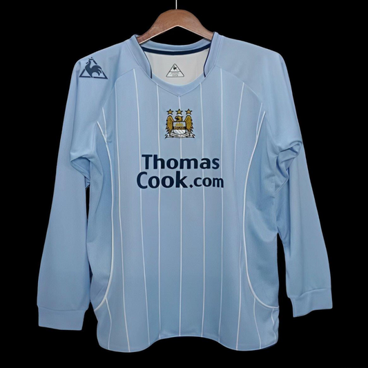 Retro 07/08 Manchester City Home Long Sleeve Soccer Jersey