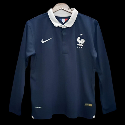 Retro 2014 France Home Long Sleeve Jersey