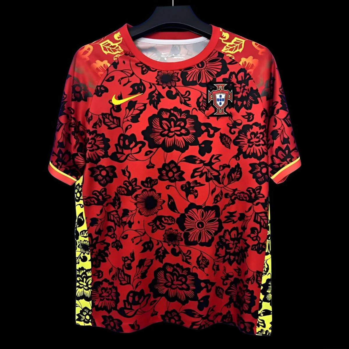 2025 Portugal Red with Floral Pattern Jersey