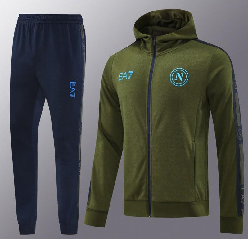 24/25 Napoli Green Hoodie Full Zipper Jacket +Long Pants