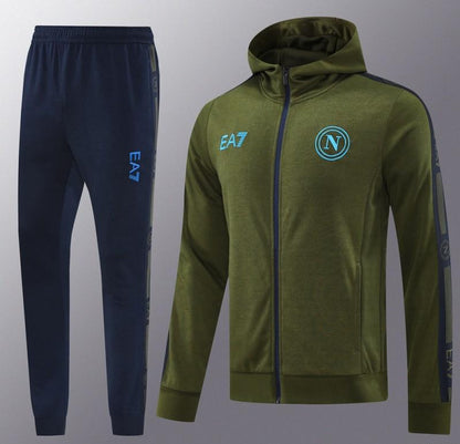 24/25 Napoli Green Hoodie Full Zipper Jacket +Long Pants