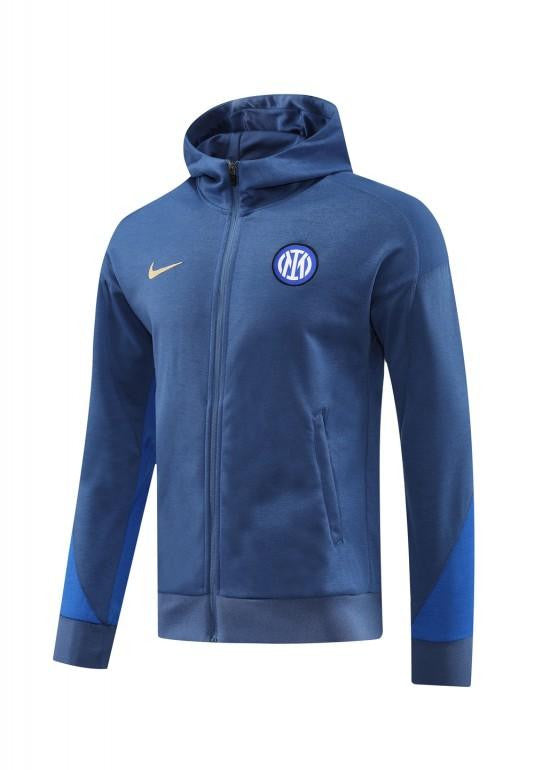 24/25 Inter Milan Blue Hoodie Full Zipper Jacket +Long Pants