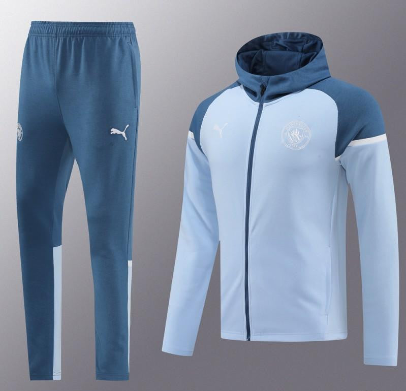 24/25 Manchester City Light Blue Hoodie Full Zipper Jacket +Long Pants