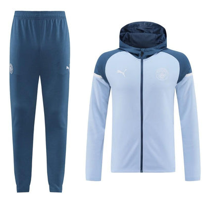 24/25 Manchester City Light Blue Hoodie Full Zipper Jacket +Long Pants