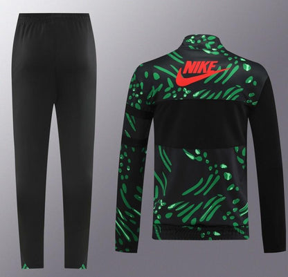2024 Nigeria Black/Green Full Zipper Jacket +Long Pants
