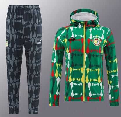 2024 Senegal Green Hoodie Full Zipper Jacket +Long Pants