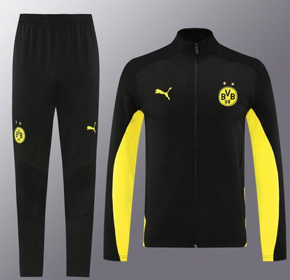 24/25 Borussia Dortmund Black/Yellow Full Zipper Jacket +Long Pants
