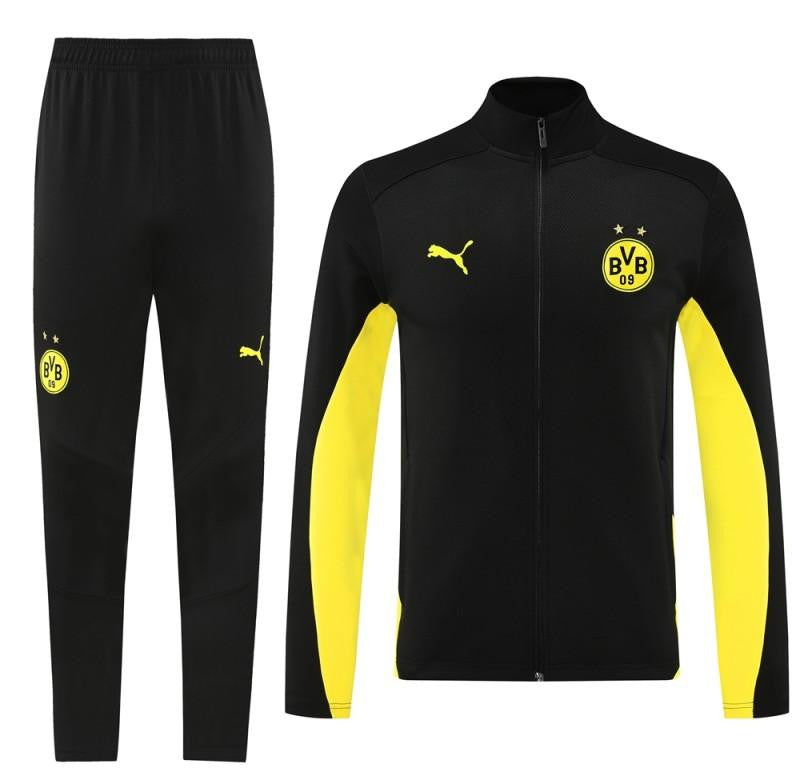 24/25 Borussia Dortmund Black/Yellow Full Zipper Jacket +Long Pants