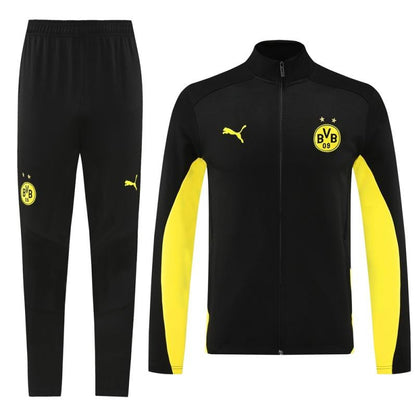 24/25 Borussia Dortmund Black/Yellow Full Zipper Jacket +Long Pants