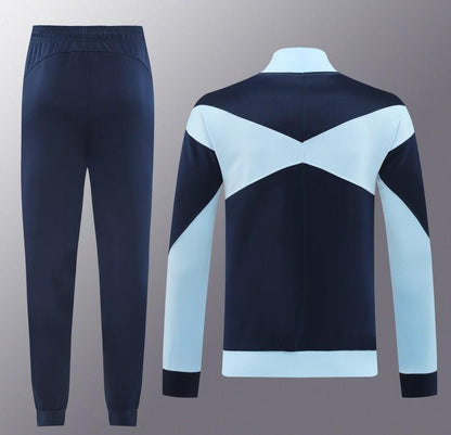 2024 France Light Blue Full Zipper Jacket +Long Pants