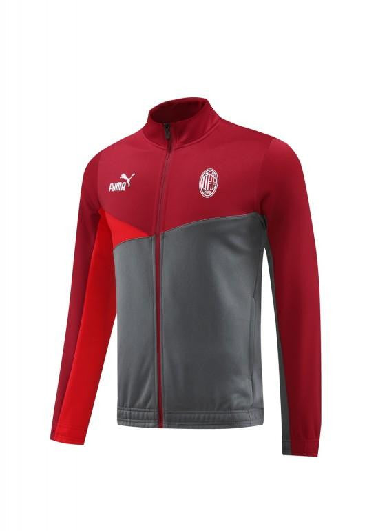 24/25 AC Milan Red/Grey Full Zipper Jacket +Long Pants