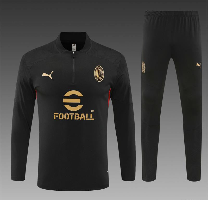24/25 AC Milan Red Half Zipper Jacket+Long Pants
