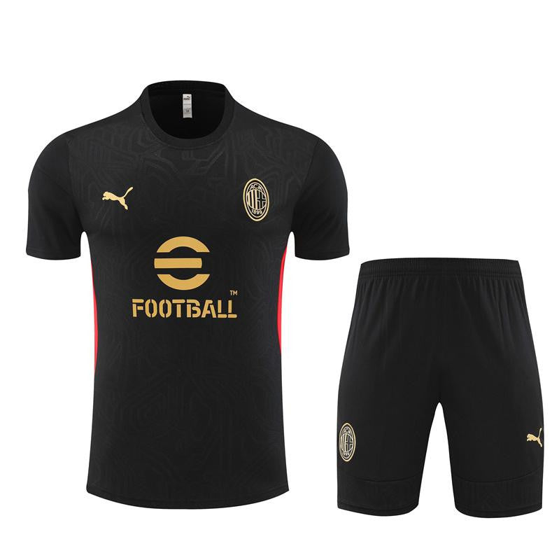 24/25 AC Milan Black Short Sleeve Jersey+Shorts