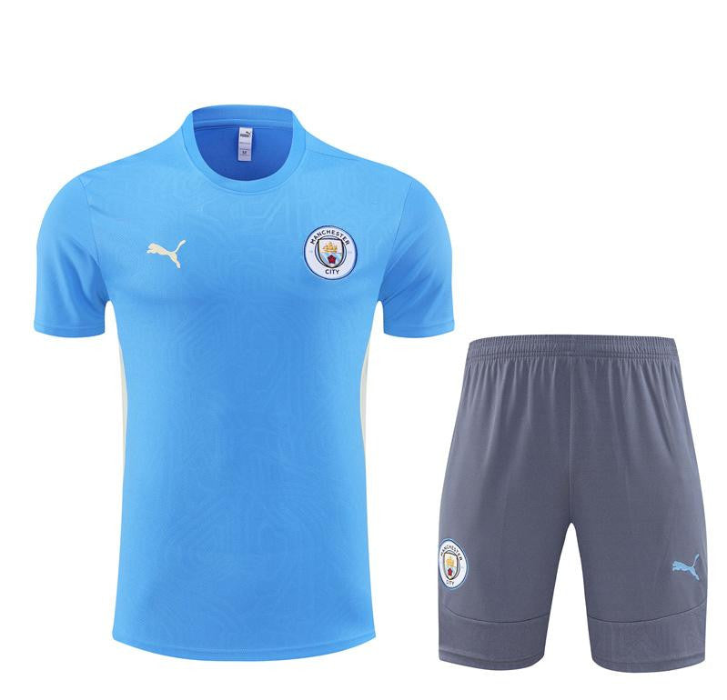 24/25 Manchester City Sky Blue Short Sleeve Jersey+Shorts