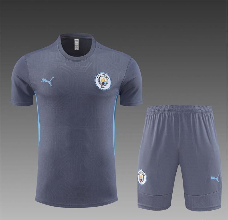 24/25 Manchester City Blue White Short Sleeve Jersey+Shorts