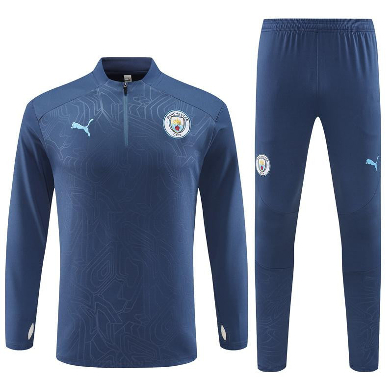 24/25 Manchester City Navy Half Zipper Jacket+Long Pants