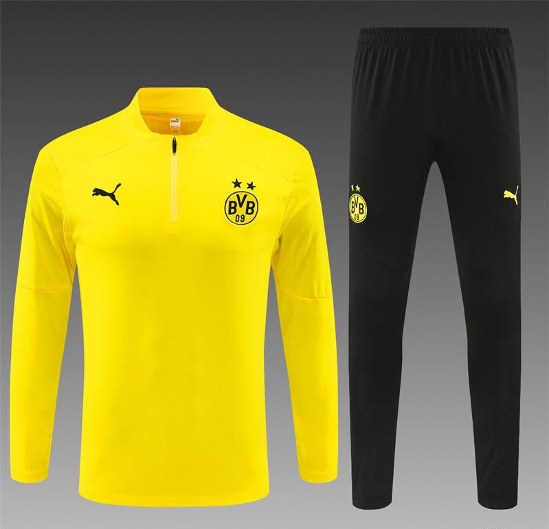 24/25 Borussia Dortmund Yellow Half Zipper Jacket+Long Pants