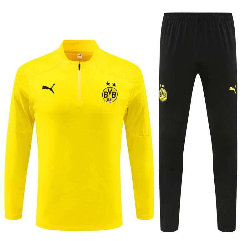 24/25 Borussia Dortmund Yellow Half Zipper Jacket+Long Pants