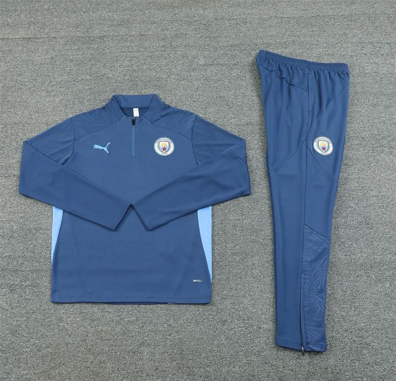 24/25 Manchester City Blue Half Zipper Jacket+Long Pants