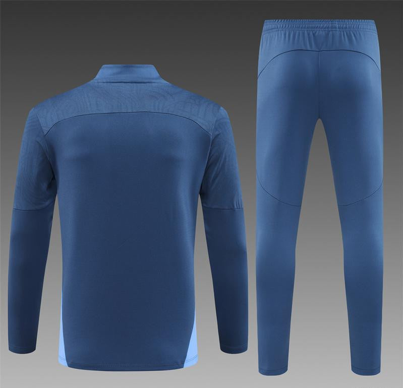 24/25 Manchester City Blue Half Zipper Jacket+Long Pants