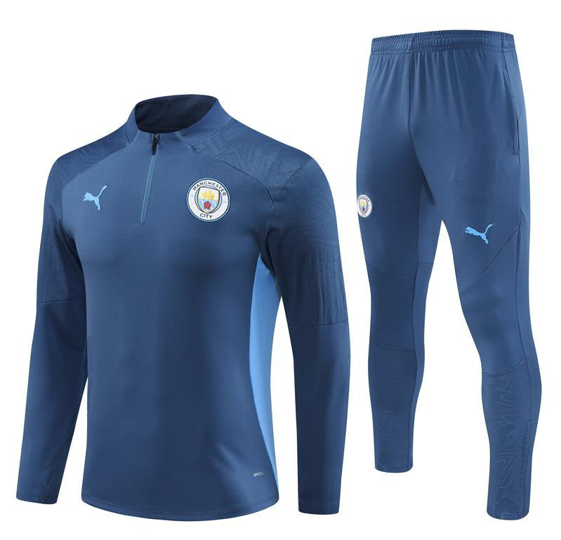 24/25 Manchester City Blue Half Zipper Jacket+Long Pants