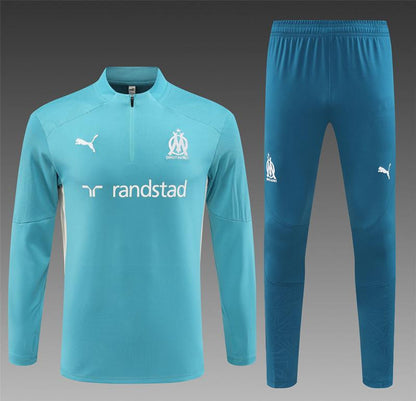 24/25 Olympique Marseille Lake Green Half Zipper Jacket+Long Pants
