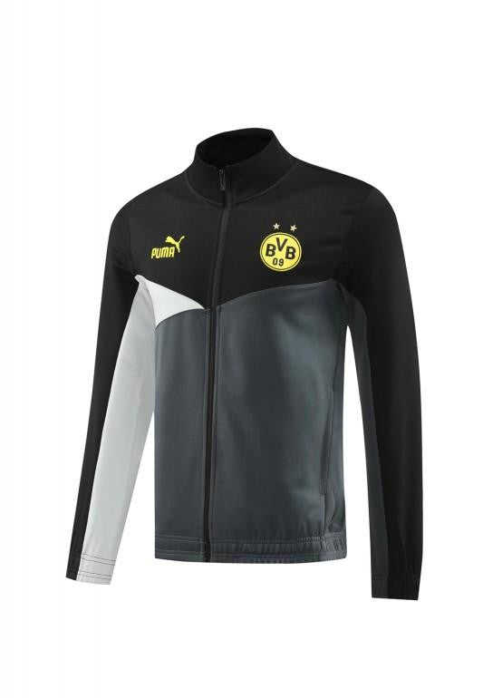 24/25 Borussia Dortmund Grey/Black Full Zipper Jacket +Long Pants