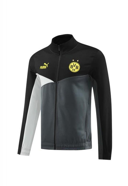 24/25 Borussia Dortmund Grey/Black Full Zipper Jacket +Long Pants