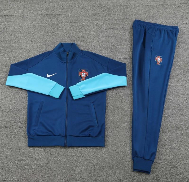 2024 Portugal Navy Full Zipper Jacket +Long Pants