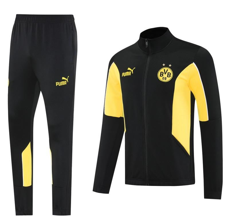 25/26 Borussia Dortmund Black/Yellow Full Zipper Jacket +Long Pants