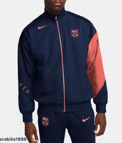 25/26 Barcelona Navy/Orange Full Zipper Jacket +Long Pants