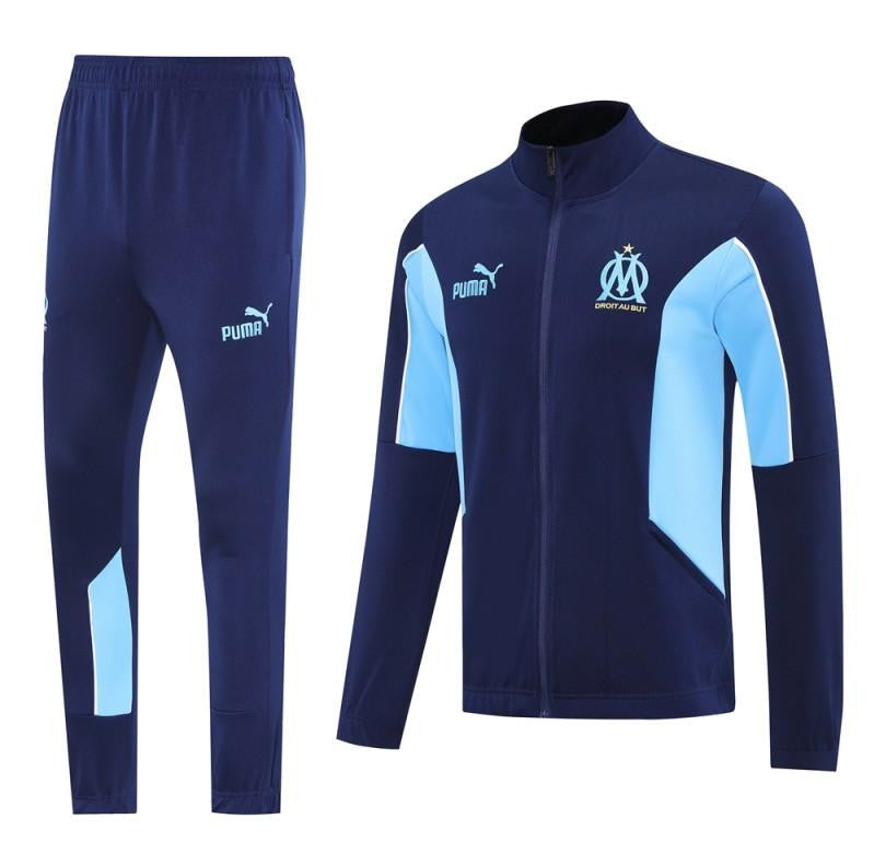 25/26 Olympique Marseille Blue/Navy Full Zipper Jacket +Long Pants