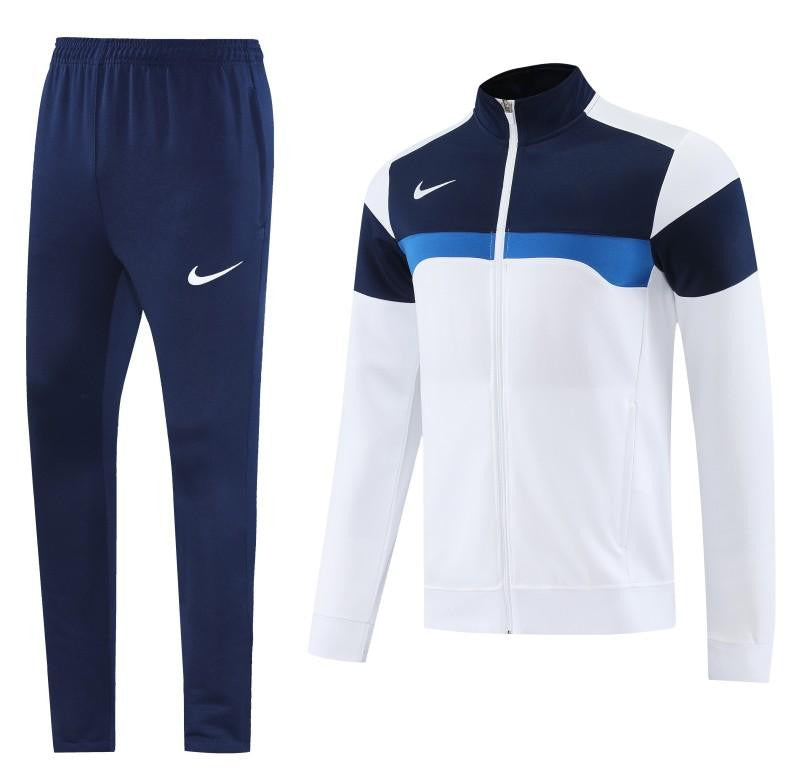 2025 Nike White/Navy Full Hoodie Zipper Jacket +Long Pants