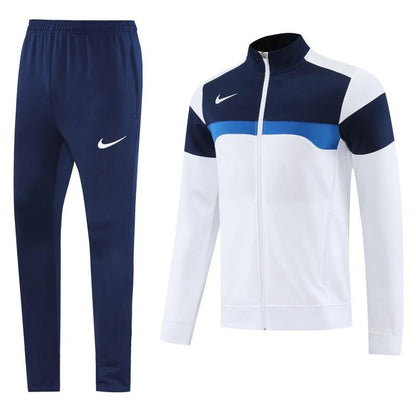 2025 Nike White/Navy Full Hoodie Zipper Jacket +Long Pants
