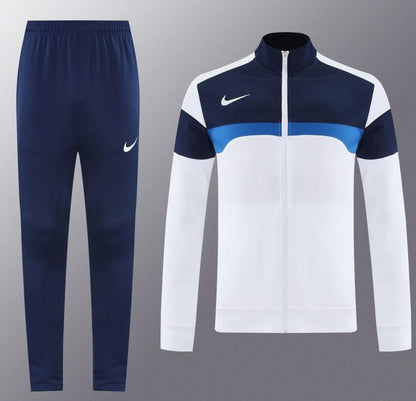 2025 Nike White/Navy Full Hoodie Zipper Jacket +Long Pants