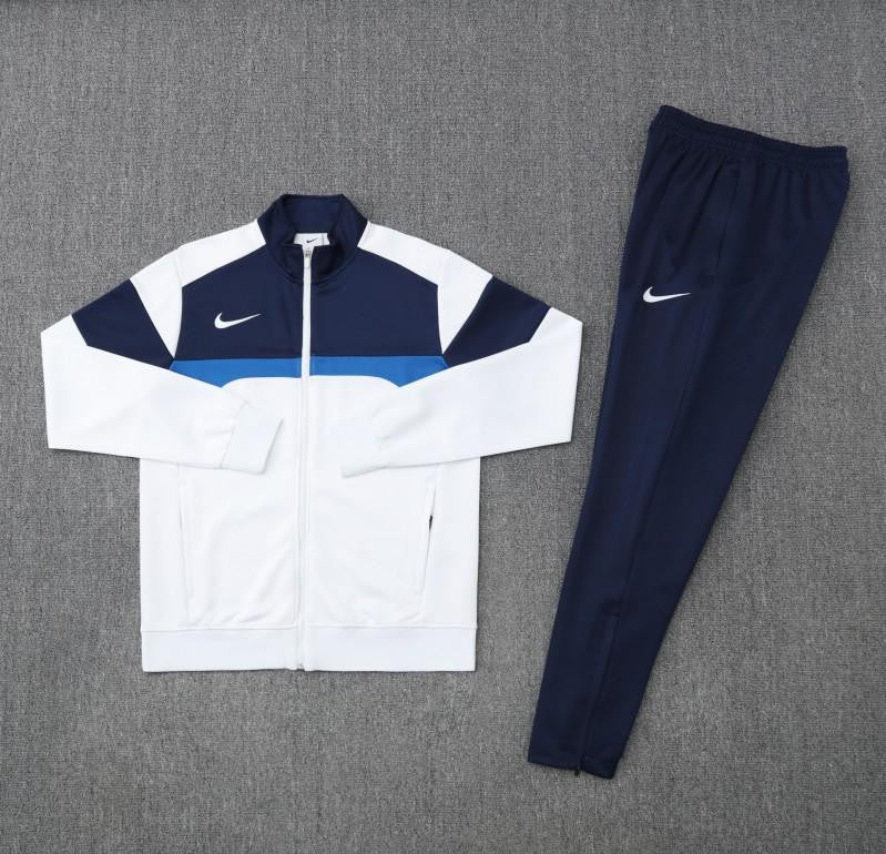 2025 Nike White/Navy Full Hoodie Zipper Jacket +Long Pants