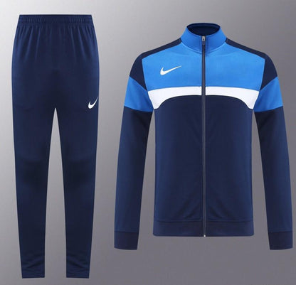 2025 Nike Blue/Navy Full Hoodie Zipper Jacket +Long Pants