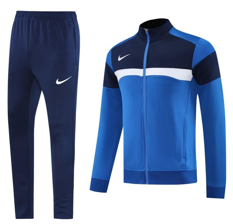 2025 Nike Blue/Black Full Hoodie Zipper Jacket +Long Pants