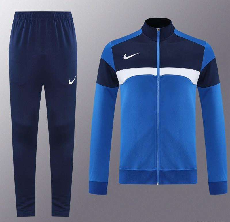 2025 Nike Blue/Black Full Hoodie Zipper Jacket +Long Pants