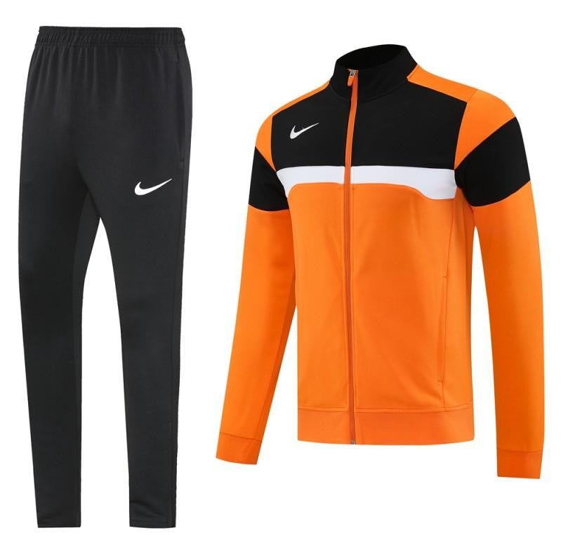 2025 Nike Orange/Black Full Hoodie Zipper Jacket +Long Pants