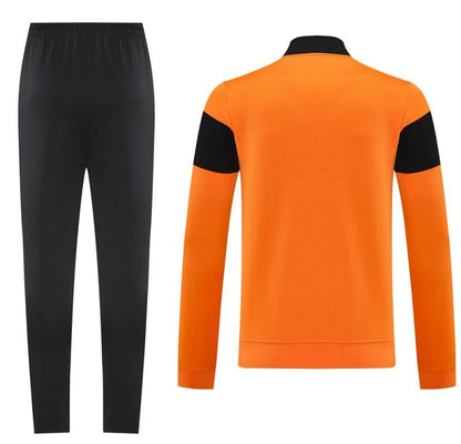 2025 Nike Orange/Black Full Hoodie Zipper Jacket +Long Pants