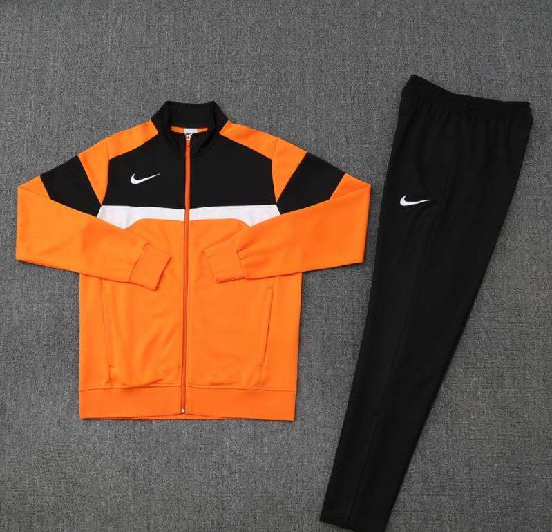 2025 Nike Orange/Black Full Hoodie Zipper Jacket +Long Pants